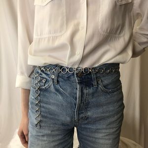 Brandy Melville Silver Circle Link Chain Belt